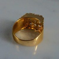 Honeycomb Diamond Cluster Ring Men 20k