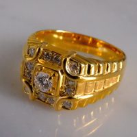Men Cluster Diamond Signet Ring 20k Vintage