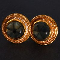 Gem Gardener, trapiche emerald jewelry, trapiche emerald earrings, buy trapiche emerald, statement earrings singapore, unique stud earrings gold, SIJS