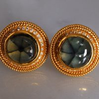 Gem Gardener, trapiche emerald jewelry, trapiche emerald earrings, buy trapiche emerald, statement earrings singapore, unique stud earrings gold, SIJS