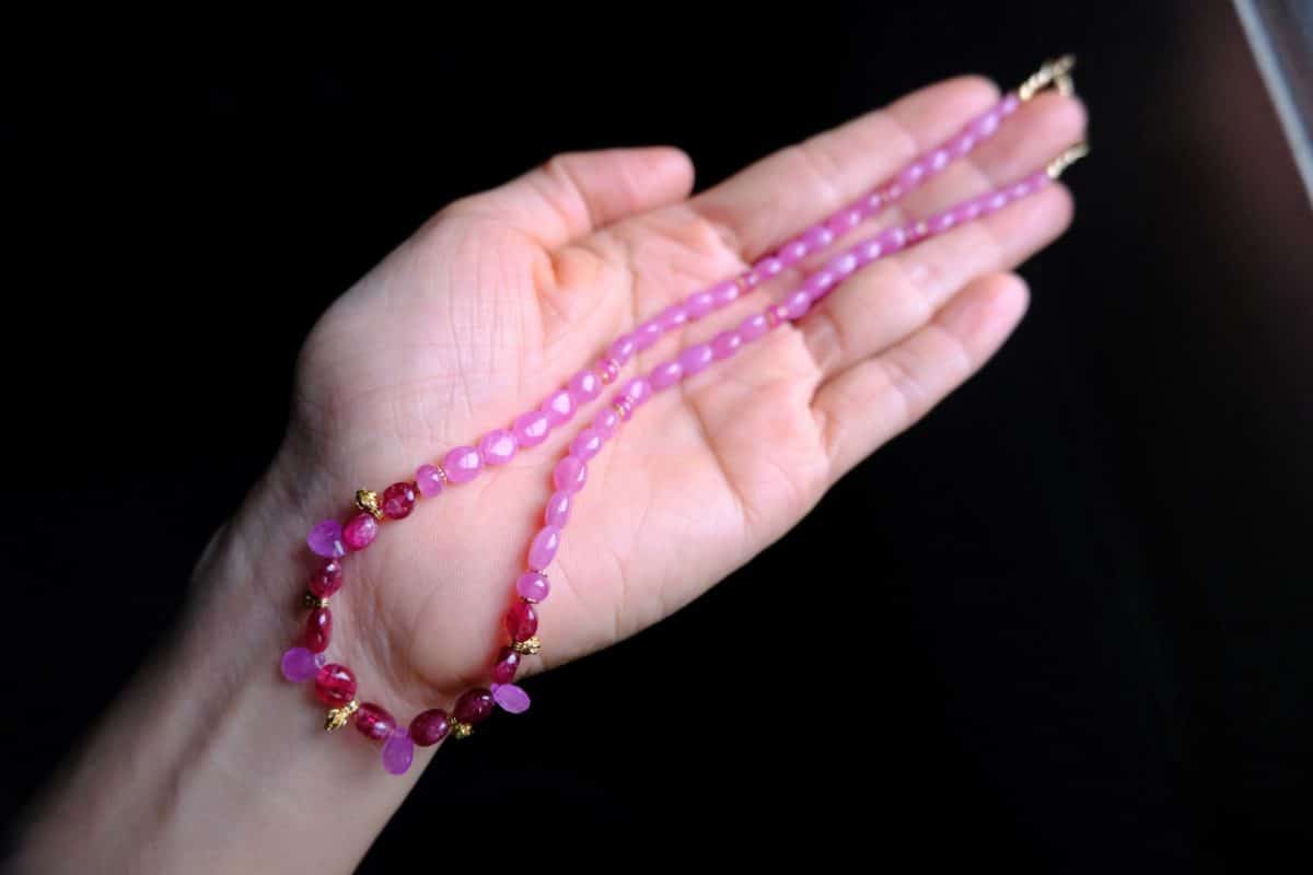 Red Spinel Pink Sapphire Necklace Bead Gem Gardener
