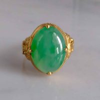 Gem Gardener, green jade cabochon ring, antique jade rings for sale, old chinese jade rings, antique chinese jade ring, jade rings singapore