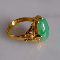 Gem Gardener, green jade cabochon ring, antique jade rings for sale, old chinese jade rings, antique chinese jade ring, jade rings singapore