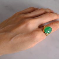 Gem Gardener, green jade cabochon ring, antique jade rings for sale, old chinese jade rings, antique chinese jade ring, jade rings singapore