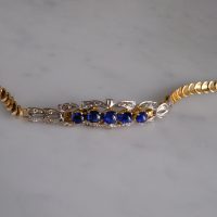 Vintage Blue Sapphire Bracelet, Burmese Sapphire Bracelet, Gem Gardener, blue sapphire bracelet yellow gold, Blue Sapphire Cuff Bracelet, blue sapphire bangle bracelet, vintage chinese gold jewelry, dainty gold bangle bracelet, chinese gold bangle bracelets