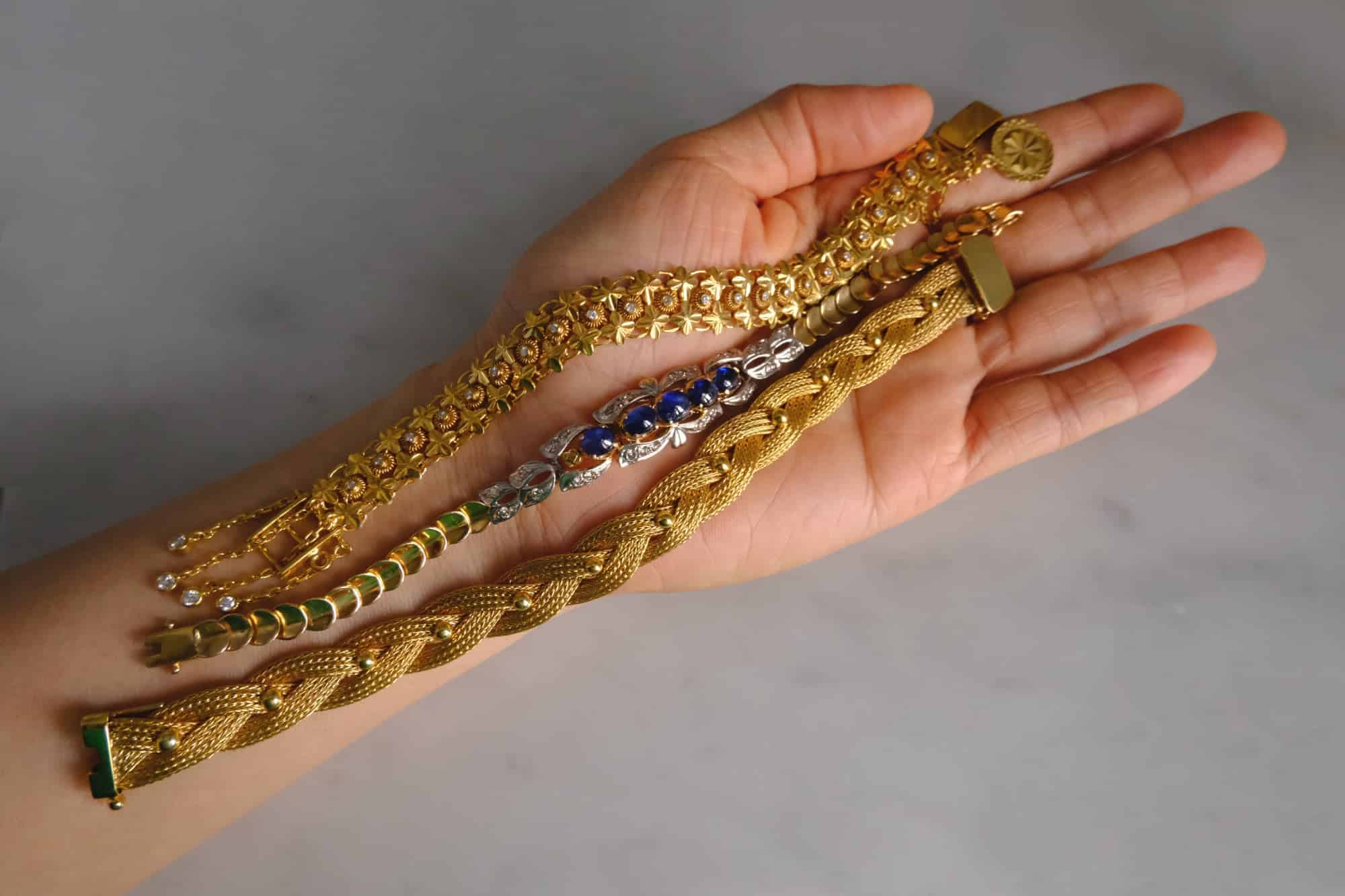 N° 183 Braided Bracelet Gold Aqua main image 1