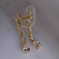 Gem Gardener, vintage diamond drop earrings, marquise teardrop drop earrings, dainty diamond drop earrings, marquise drop earrings, diamond drop earrings white gold