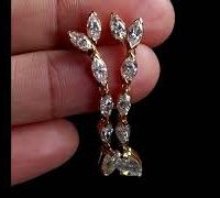 Gem Gardener, vintage diamond drop earrings, marquise teardrop drop earrings, dainty diamond drop earrings, marquise drop earrings, diamond drop earrings white gold