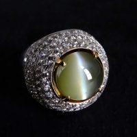 Gem Gardener, mens chrysoberyl cats eye ring, cats eye ring mens,, chrysoberyl cat's eye ring for sale, big cats eye stone