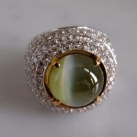 Gem Gardener, mens chrysoberyl cats eye ring, cats eye ring mens,, chrysoberyl cat's eye ring for sale, big cats eye stone