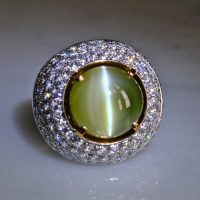 Gem Gardener, mens chrysoberyl cats eye ring, cats eye ring mens,, chrysoberyl cat's eye ring for sale, big cats eye stone