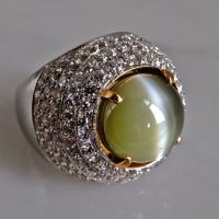 Gem Gardener, mens chrysoberyl cats eye ring, cats eye ring mens,, chrysoberyl cat's eye ring for sale, big cats eye stone