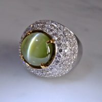 Gem Gardener, mens chrysoberyl cats eye ring, cats eye ring mens,, chrysoberyl cat's eye ring for sale, big cats eye stone