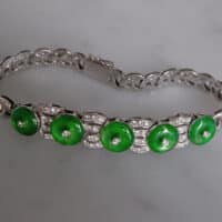 White Gold Jade Bracelet, art deco jade bracelet, jade bracelet singapore, donut jade bracelet, fine jade jewelry, jade jewellery singapore, Gem Gardener