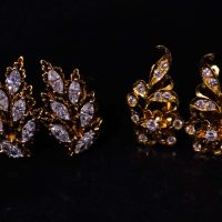 Gem Gardener, peranakan jewellery singapore, vintage cluster earrings, peranakan earrings singapore, diamond huggie earrings yellow gold, antique diamond earrings