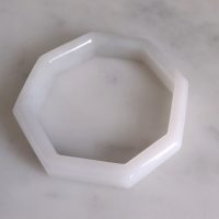 Gem Gardener, pure white jade bangle, white jade bangle singapore, white jadeite bangle, octagonal bangle