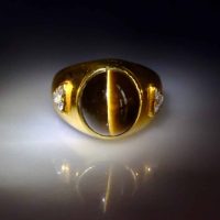 Gem Gardener, Tourmaline Cat Eye Ring, vintage cats eye ring, cats eye mens ring vintage, vintage gold rings mens, vintage rings men