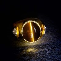 Gem Gardener, Tourmaline Cat Eye Ring, vintage cats eye ring, cats eye mens ring vintage, vintage gold rings mens, vintage rings men
