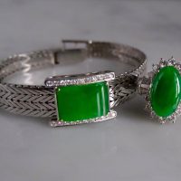 Gem Gardener, jade diamond ring white gold, jade diamond rings etsy, apple green jade ring, art deco jade ring, jadeite ring singapore, jade rings for sale