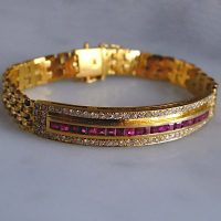 Gem Gardener, vintage gold bracelet, antique gold ruby bracelet, ruby and gold bracelet, ruby and yellow gold bracelet, peranakan jewellery singapore, etsy vintage gold bracelets