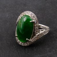 Gem Gardener, platinum jade ring, platinum jade rings for sale, dark green jade ring buy, art deco jewellery jade, jade ring singapore, jade jewellery singapore