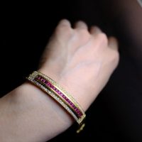 Gem Gardener, vintage gold bracelet, antique gold ruby bracelet, ruby and gold bracelet, ruby and yellow gold bracelet, peranakan jewellery singapore, etsy vintage gold bracelets