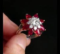 Gem Gardener, Ruby Diamond Flower Ring, ruby flower ring white gold, ruby diamond engagement ring, ruby ring singapore, red ruby ring singapore