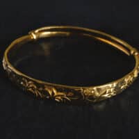 24k antique gold, Gem Gardener, Antique Gold Chinese Jewelry, antique gold bangles for sale, chinese 24k gold bangle, antique peranakan jewellery