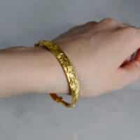 Gem Gardener, 24k antique gold, Antique Gold Chinese Jewelry, antique gold bangles for sale, chinese 24k gold bangle, antique peranakan jewellery