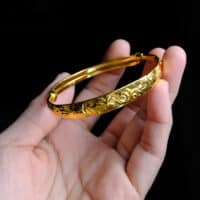 24k antique gold, Gem Gardener, Antique Gold Chinese Jewelry, antique gold bangles for sale, chinese 24k gold bangle, antique peranakan jewellery