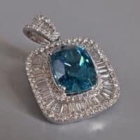 Blue Zircon Pendant, blue cambodian zircon, Gem Gardener, natural blue zircon pendant, blue zircon jewelry, natural blue zircon buy