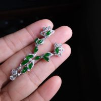 jade drop earrings, 翡翠耳环, emerald green jade drop earrings, jade earrings singapore, jade dangle earrings, imperial green jade earring, fine jade jewelry, Gem Gardener