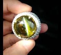 Gem Gardener, large cat eye stone ring, natural cat's eye chrysoberyl, alexandrite cat's eye gemstone, alexandrite cat's eye ring, men's chrysoberyl cat's eye ring, rare gemstones for sale
