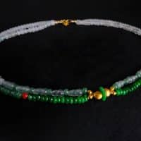 Gem Gardener, Chinese Court Necklace, chinese jade bead necklace, dainty beaded choker necklace