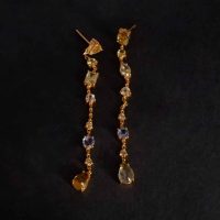 long diamond earrings, diamond threader drop earrings, thread earrings gold, thin long skinny earrings, fancy yellow diamond earrings, diamond dangling earrings singapore, Gem Gardener