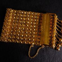 Gem Gardener, wide gold bracelet, etruscan gold bracelet, antique gold bracelets for sale, vintage chinese gold jewelry, antique chinese gold bracelet, peranakan gold jewellery