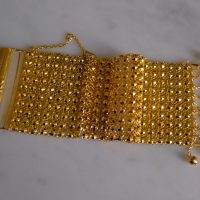 Gem Gardener, wide gold bracelet, etruscan gold bracelet, antique gold bracelets for sale, vintage chinese gold jewelry, antique chinese gold bracelet, peranakan gold jewellery