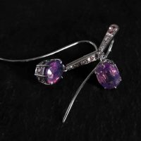 kashmir sapphire earrings, Gem Gardener, violet sapphire earrings, purple sapphire earrings, unheated purple sapphire, sapphire drop earrings