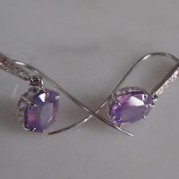 kashmir sapphire earrings, Gem Gardener, violet sapphire earrings, purple sapphire earrings, unheated purple sapphire, sapphire drop earrings