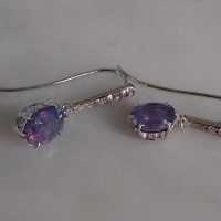kashmir sapphire earrings, Gem Gardener, violet sapphire earrings, purple sapphire earrings, unheated purple sapphire, sapphire drop earrings