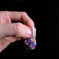 kashmir sapphire earrings, Gem Gardener, violet sapphire earrings, purple sapphire earrings, unheated purple sapphire, sapphire drop earrings