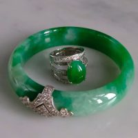 Jadeite Jade Diamond Ring, Gem Gardener, imperial green jade ring, chunky jade ring, jadeite ring singapore, art deco jade ring