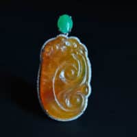 ice red jade, natural red jadeite, natural red jade stone, red jade pendant mens, art nouveau pendants for sale, red jade jewellery for sale, carved jade pendants for sale, jade jewellery singapore, Gem Gardener