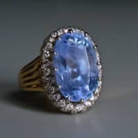 light blue sapphire ring, 15ct natural blue sapphire, light blue sapphire stone, blue sapphire halo ring, unheated blue sapphire ring, blue sapphire ring singapore, nizam jewelry, Gem Gardener