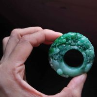 Jade Archer Ring, carved jade saddle ring, size 11.5 mens rings, nine dragon meaning, large jade ring, big green jade ring, jade ring for men, jade jewellery singapore, Gem Gardener
