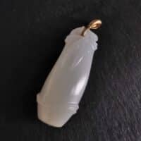 russian nephrite jade, Carved White Nephrite Jade Pendant, carved jade nephrite pendant, white jade pendant, high quality jade jewelry, jade jewellery singapore, Gem Gardener
