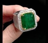 large emerald men's ring white gold video