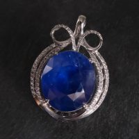 Large Blue Sapphire Pendant, intense blue sapphire, cornflower blue sapphire pendant, blue sapphire singapore, big sapphire pendant, Gem Gardener