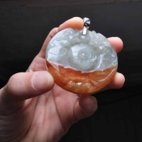 Red Jade Carved Dragon Pendant, natural red jadeite, jade pendant mens, large carved jade pendant, jade jewelry mens, dragon carved pendant, Gem Gardener