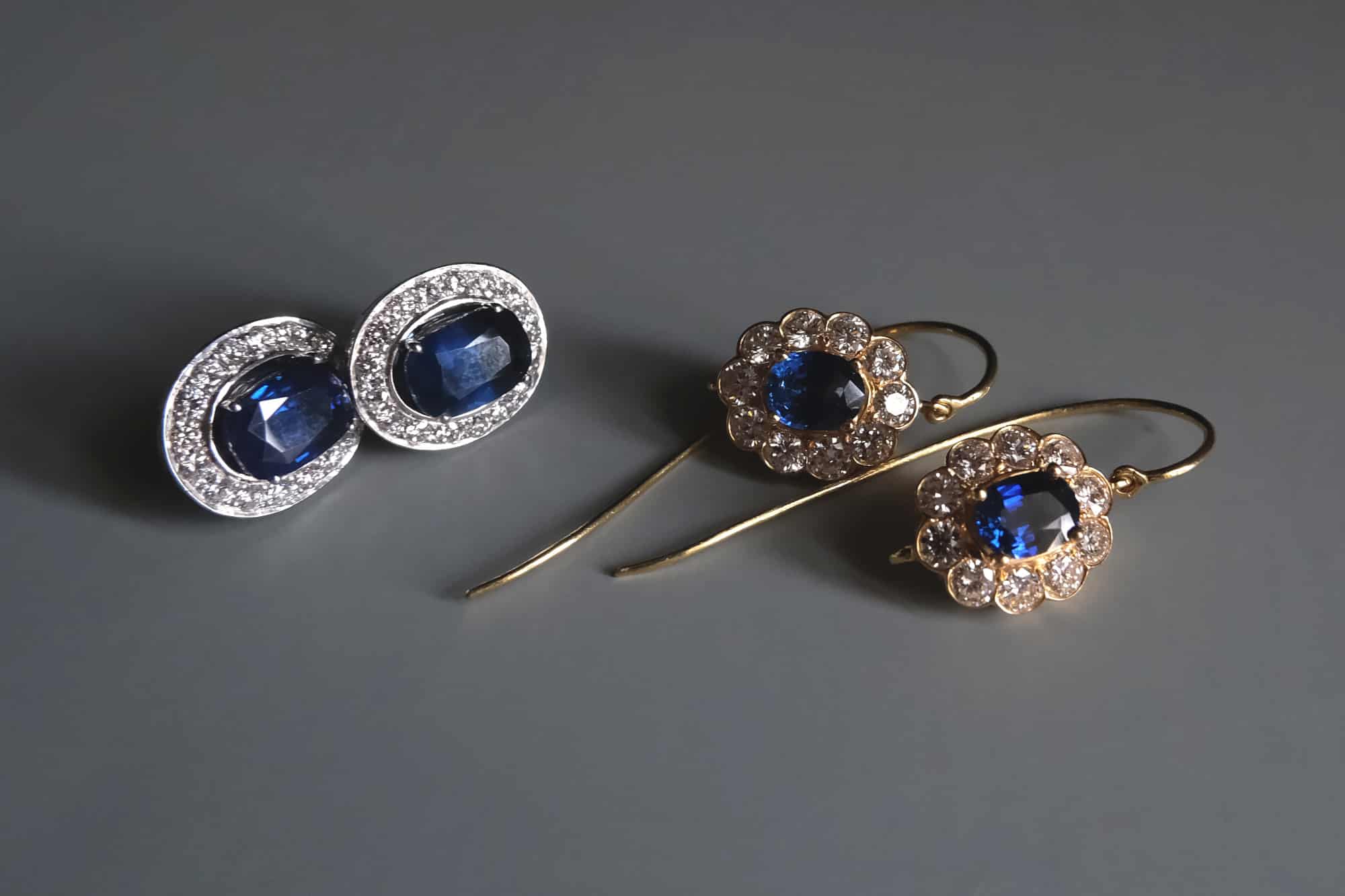 Audrey Juniper Diamond Drop Earrings - Blue